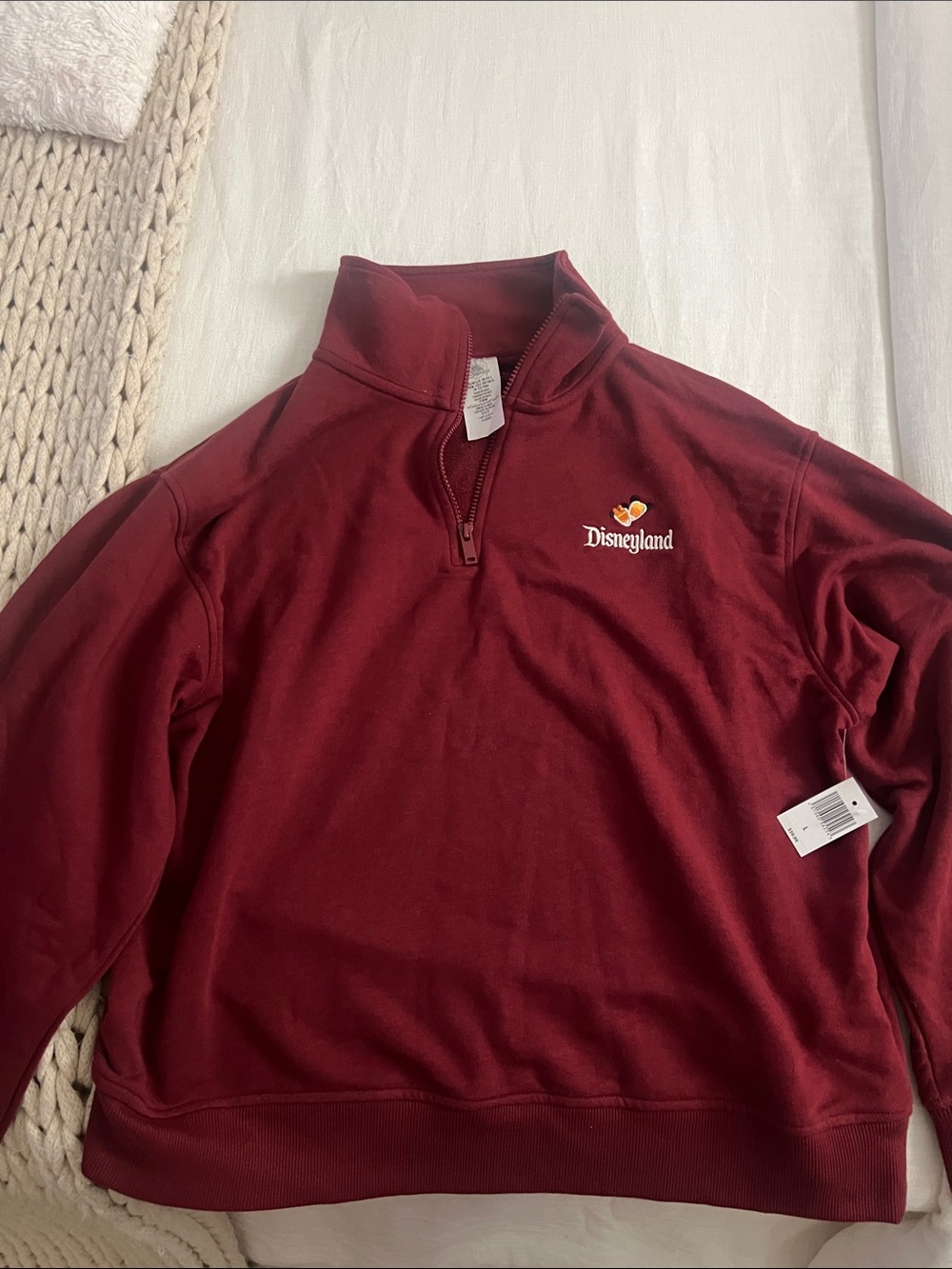 Halloween Disney Burgundy Quarter-Zip Turtleneck Pullover